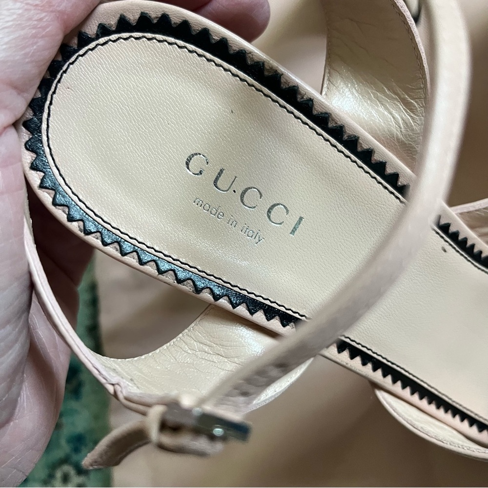 NEW Gucci GG Embellished Platform Sandals Pink 10 - Picture 12 of 16